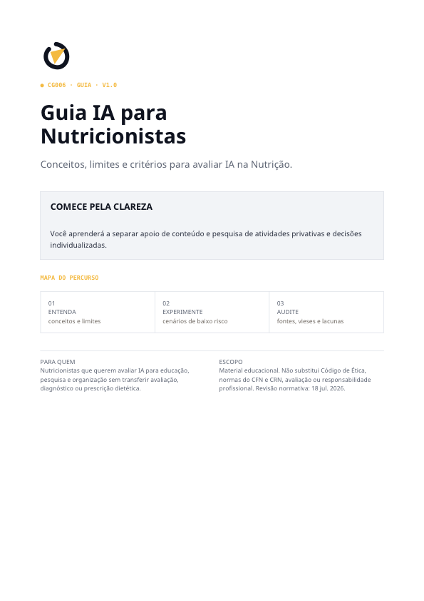 Capa do Guia IA para Nutricionistas