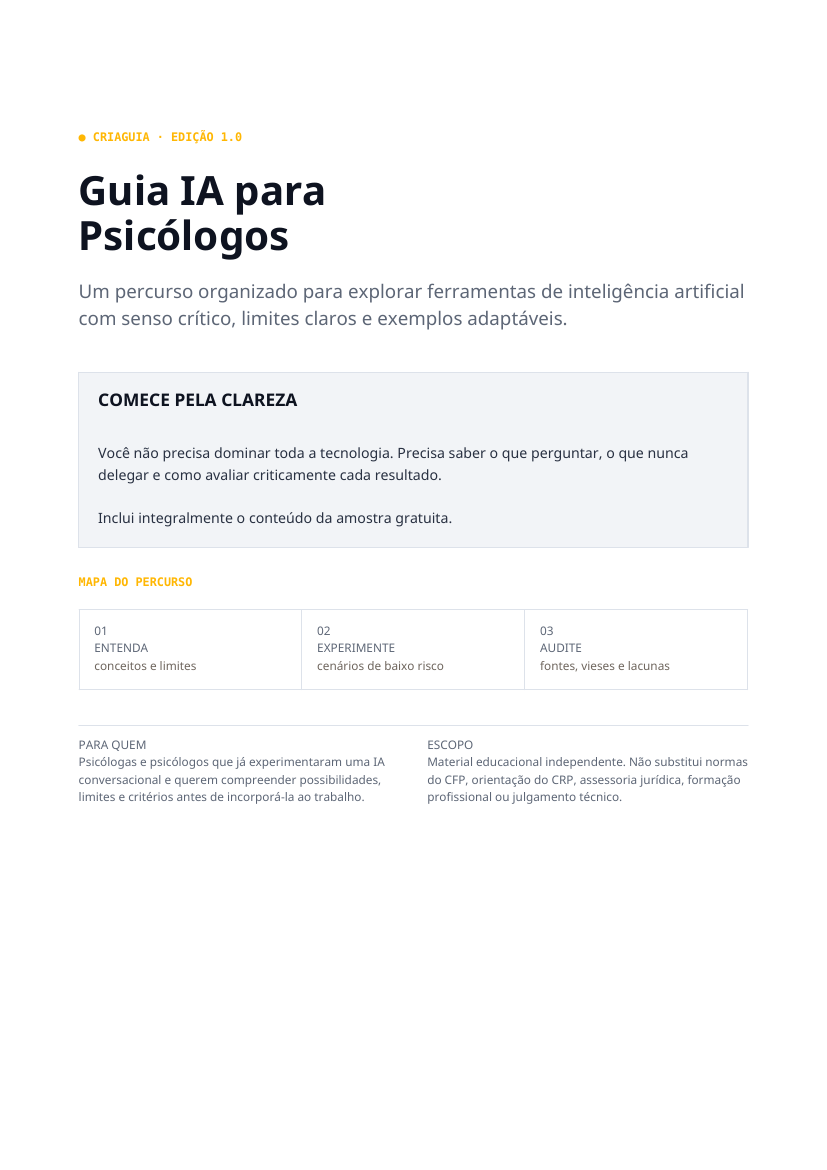 Capa do Guia IA para Psicólogos